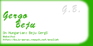 gergo beju business card